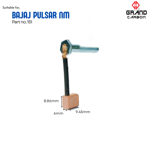 High performance two wheeler vehicle self starter carbon brush suit for bajaj Pulsar NM, Grand Carbon