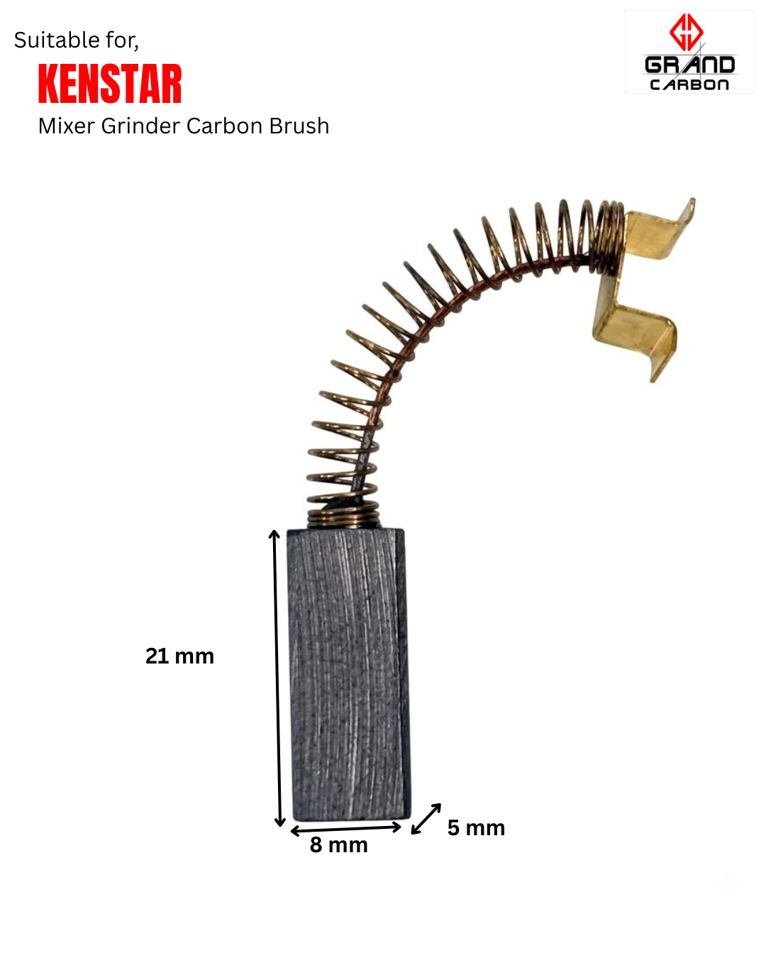 Best Quality Home Appliances Carbon Brush Suit For Kenstar Used For Commercial Mixer Grinder, Size 21x8x5mm,
