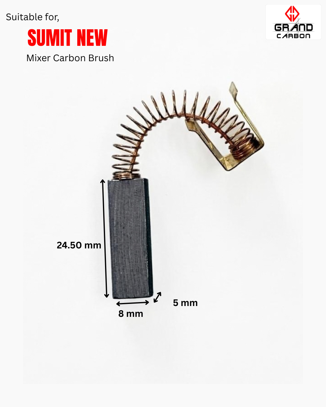 Home Appliances Carbon Brush Suitable For Sumeet New, This carbon brush size 24.50x8x5mm, used for mixer grinder carbon brush