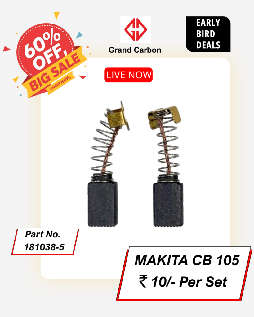 Power Tools carbon brush suitable for makita CB105, This Carbon Brush Size 17x10x6mm, Used For Hammer