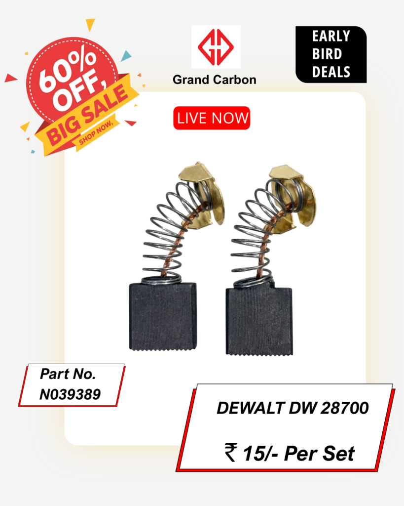 Power Tools Carbon Brush suitable For Dewalt DW28700, This Carbon Brush is used for 14"IN Pipe Cutter, Size 18x16.50x6.50mm, Used For Dewalt 14"in Pipe Cutter