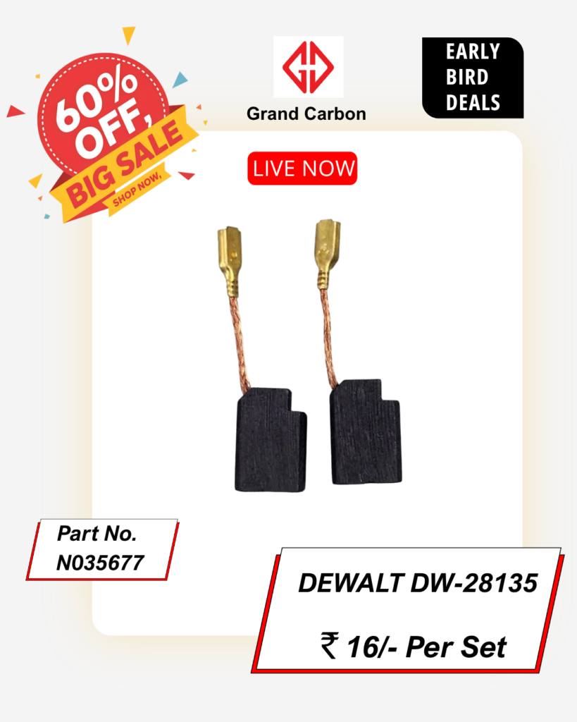 Power Tools Carbon brush Suitable For Dewalt DW 28135, this carbon brush is used for Angle Grinder , This carbon brush size 15x10x6.50mm