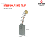 Best Quality Power Tools Carbon Brush Suitable For Ralli Wolf SD4C, this carbon brush is used for drill, size 19x10x5mm