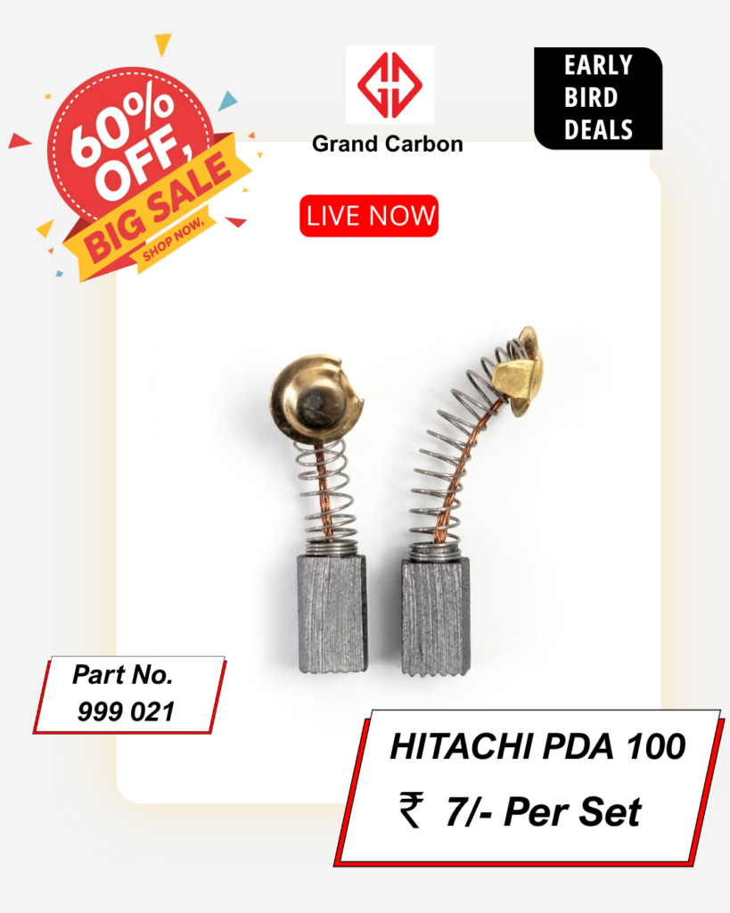 Power Tools Carbon brush suitable for hitachi PDA-100, This Carbon Brush Size 13.50x6.25x7.25mm , Used For 4"In Angle Grinder