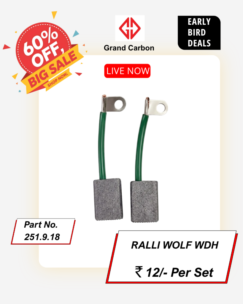 Power Tools Carbon Brush Suitable For Ralli Wolf GQ4, This Carbon Brush Size 18x12.50x6mm used for drill