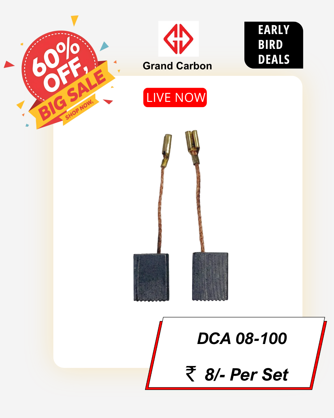 Power Tools Carbon Brush Suitable For DCA 08-100, Used For Angle Grinder