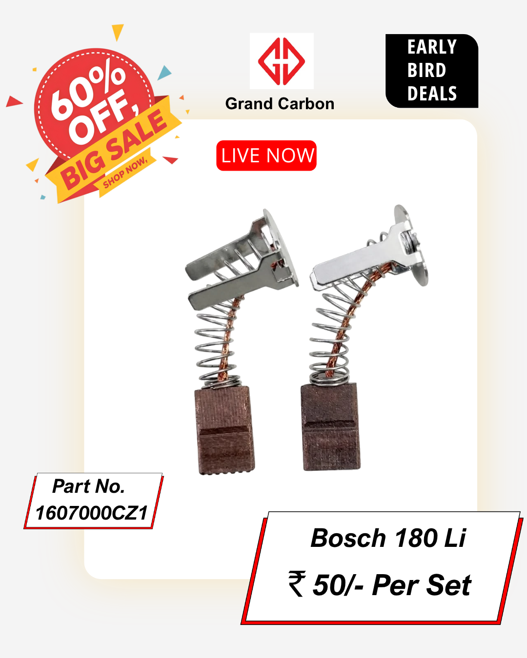 Best Quality Power Tools Carbon brush suitable for bosch 180LI , this carbon brush is used for Cordless Drill