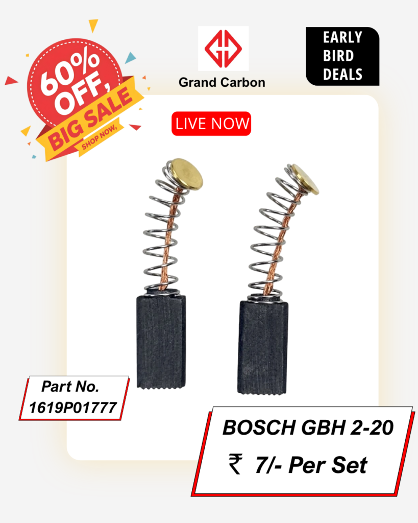High Quality Power Tools Carbon Brush Suitable For Bosch 2-20, This Carbon Brush is Used For 20mm Hammer Drill, This Carbon Brush Size 16x8x5mm,