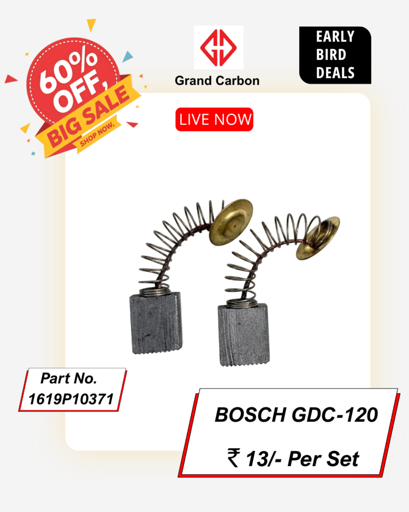 Power Tools Carbon Brush Suitable For Bosch GDC120, Used For 4"In Marble Cutter, Size - 16x12.50x6.25mm