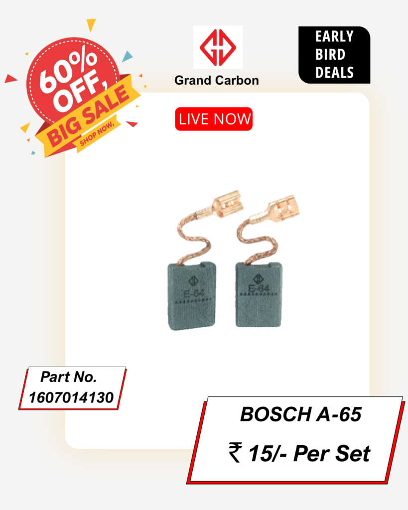 Power Tools Carbon Brush Suitable For Bosch A65, Used For Angle Grinder Size 23x16x6.25 mm
