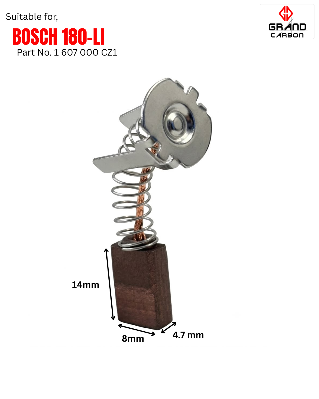 Power Tools Carbon Brush Suitalbe For Bosch 80li, this carbon brush is used for Cordless Drill , size 14x8x4.7mm,