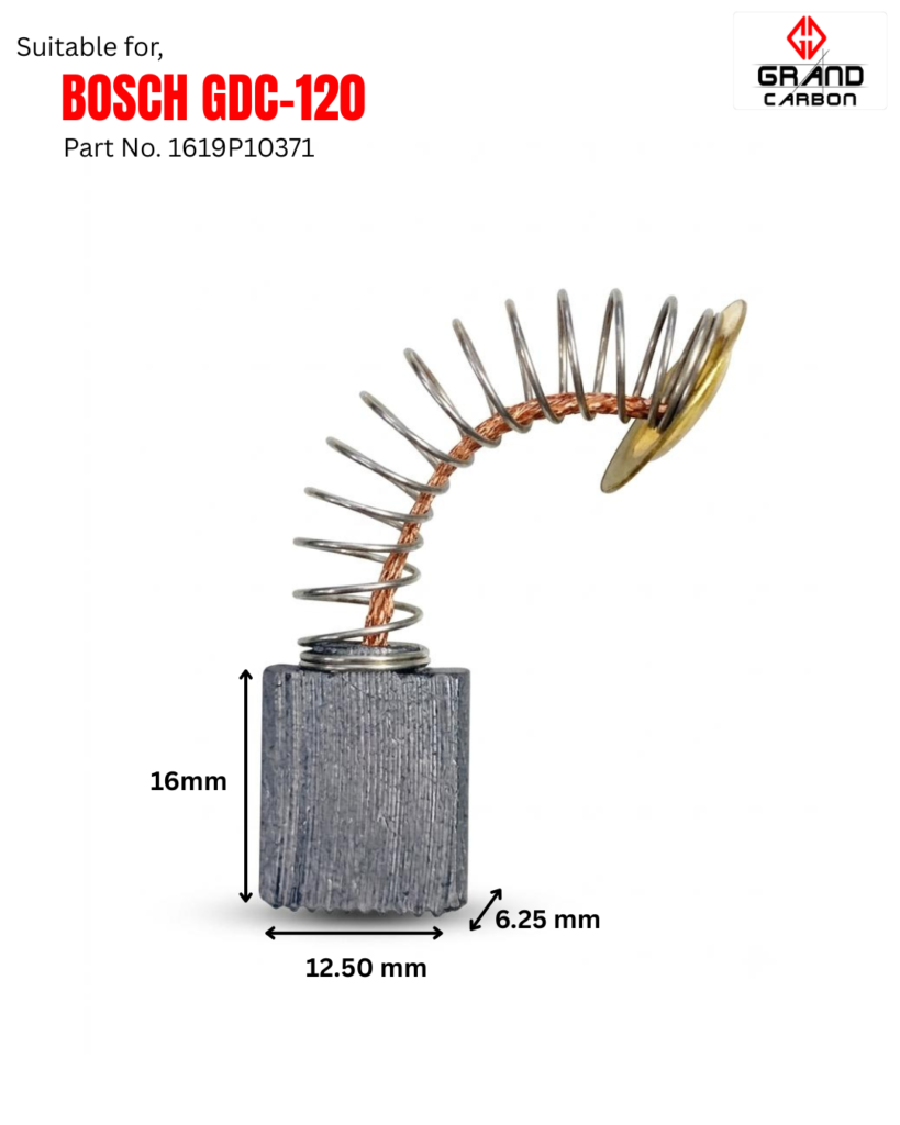 High Quality Power Tools Carbon Brush Suitable For Bosch GDC 120, Used For Marble Cutter, size 16x12.50x6.25 MM