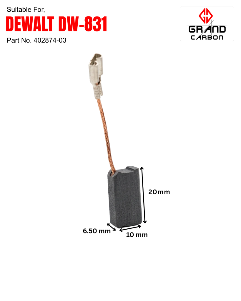 Power Tools Carbon Brush Suitable For Dewalt DW831, this Carbon Size 20x10x6.25, Used For Angle Grinder