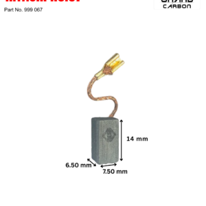 Power Tools Carbon Brush Suitable For Hitachi No.67, this carbon brush is used for angle grinder and size 14x7.5x6.5mm