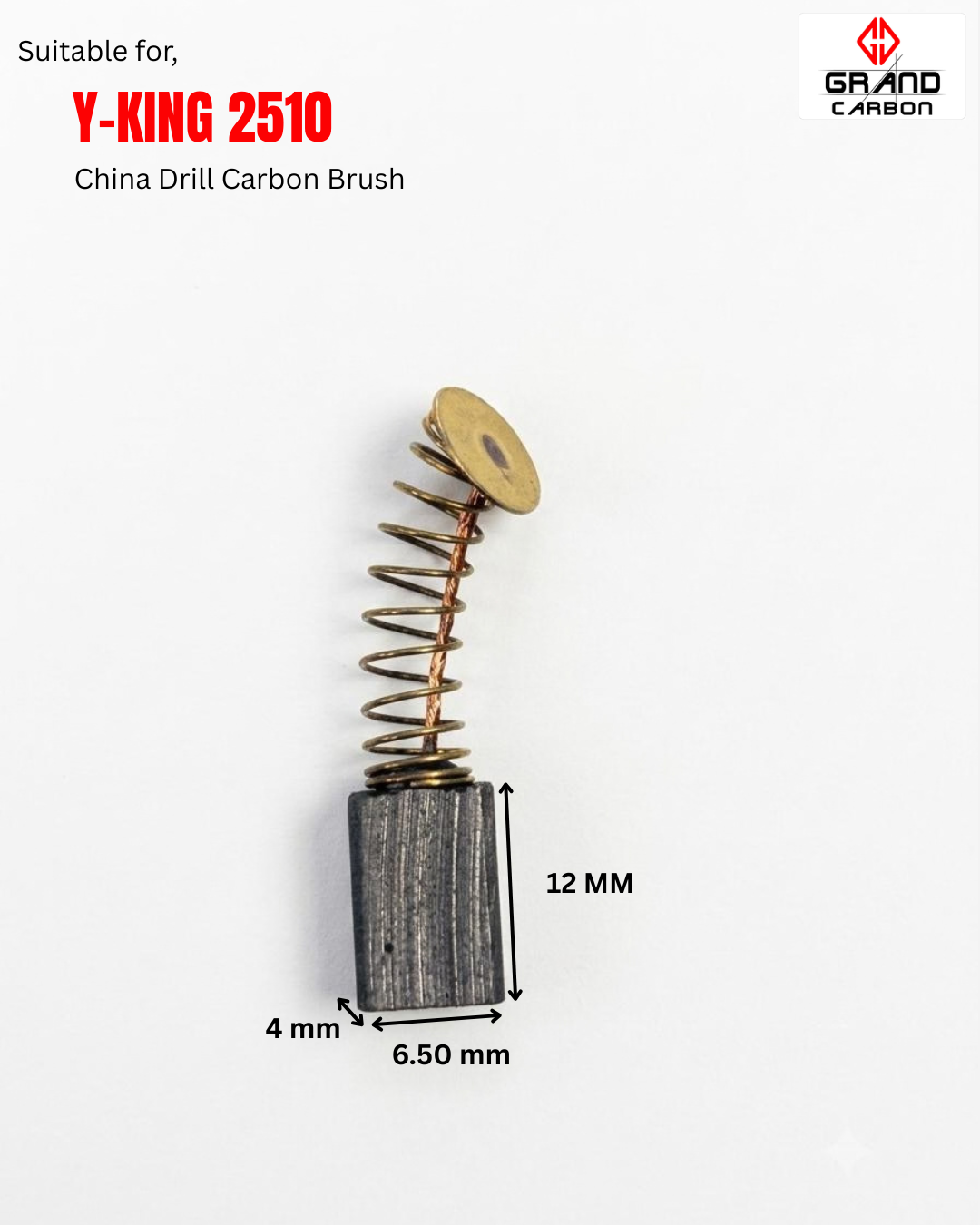 Best Quality Power Tools Carbon Brush Suitable For Y-King 2510, This carbon brush size 12x6.5x4mm, uesd for china drill