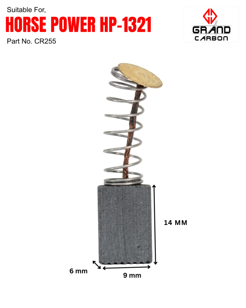 Power Tools Carbon Brush Suitable For Horse Power HP1321, Used For 4"in angle grinder , Size - 14x9x6mm, for angle grinder ,