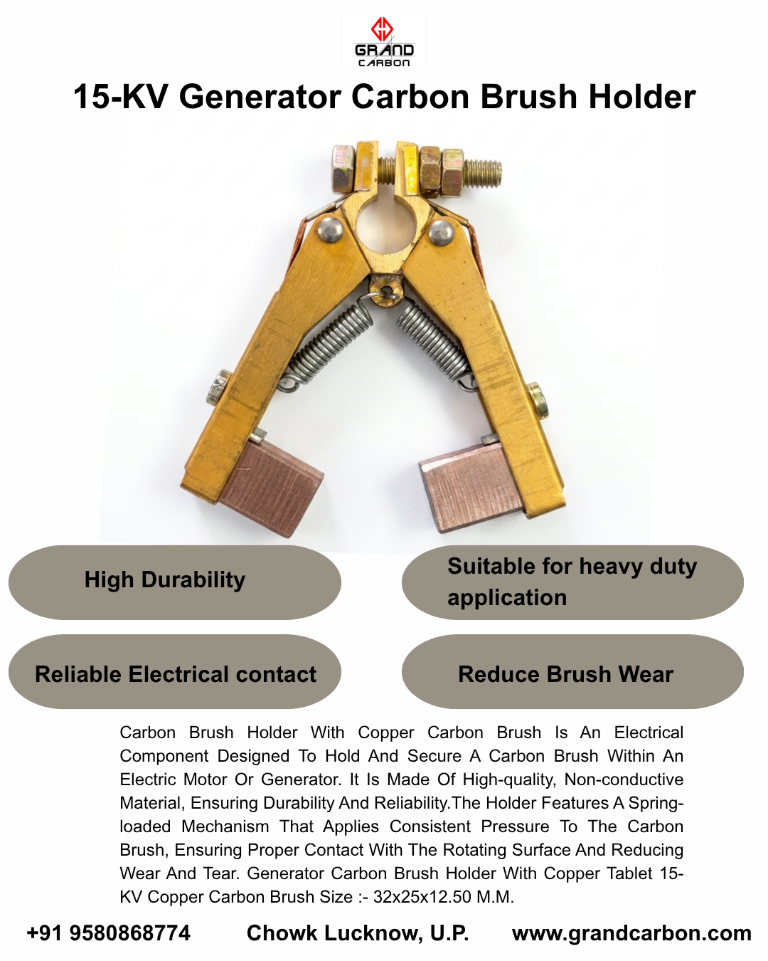 Transformer Generetor carbon brush holder size 32x25x12.50mm