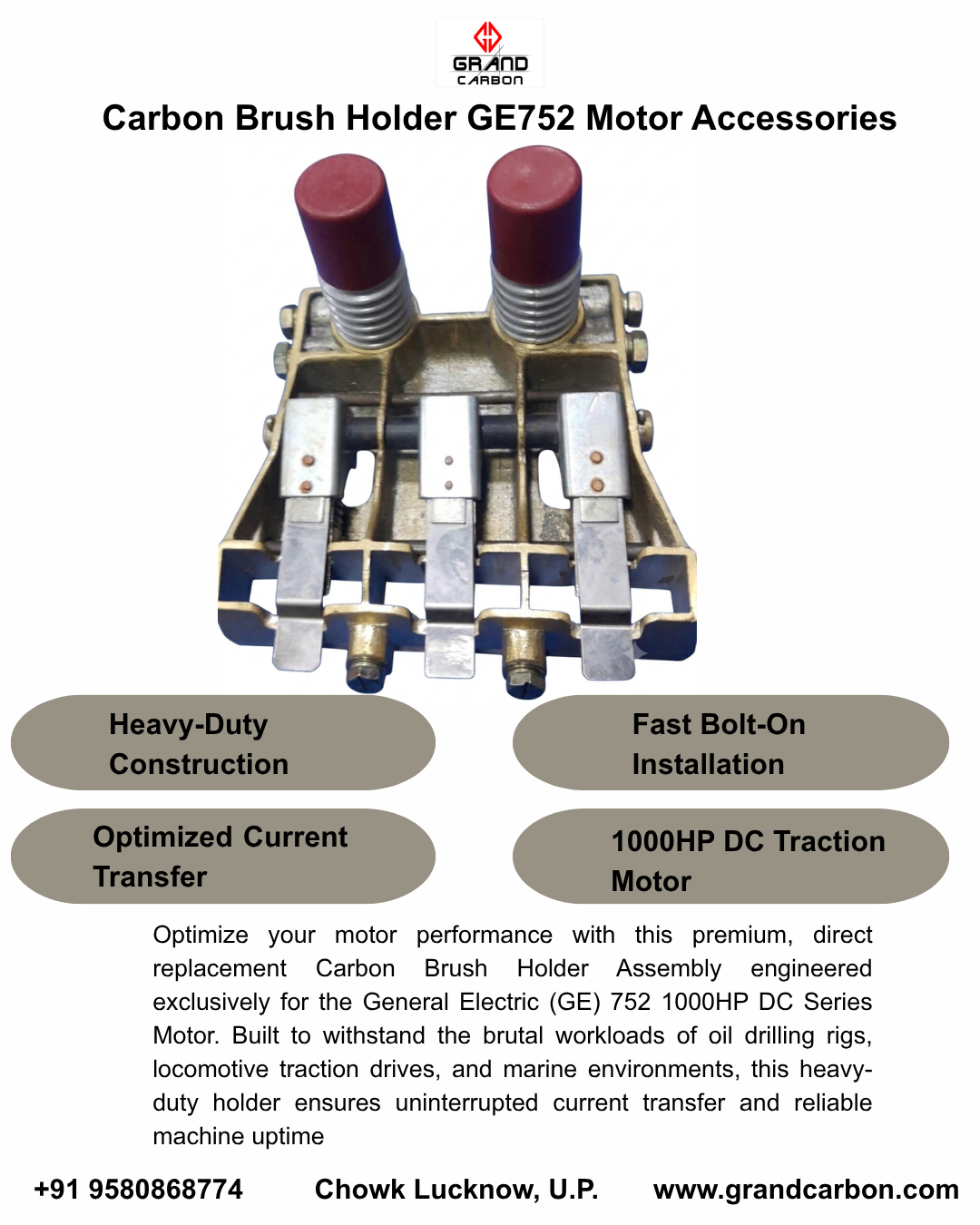 Carbon brush holder GE752 Motor Series