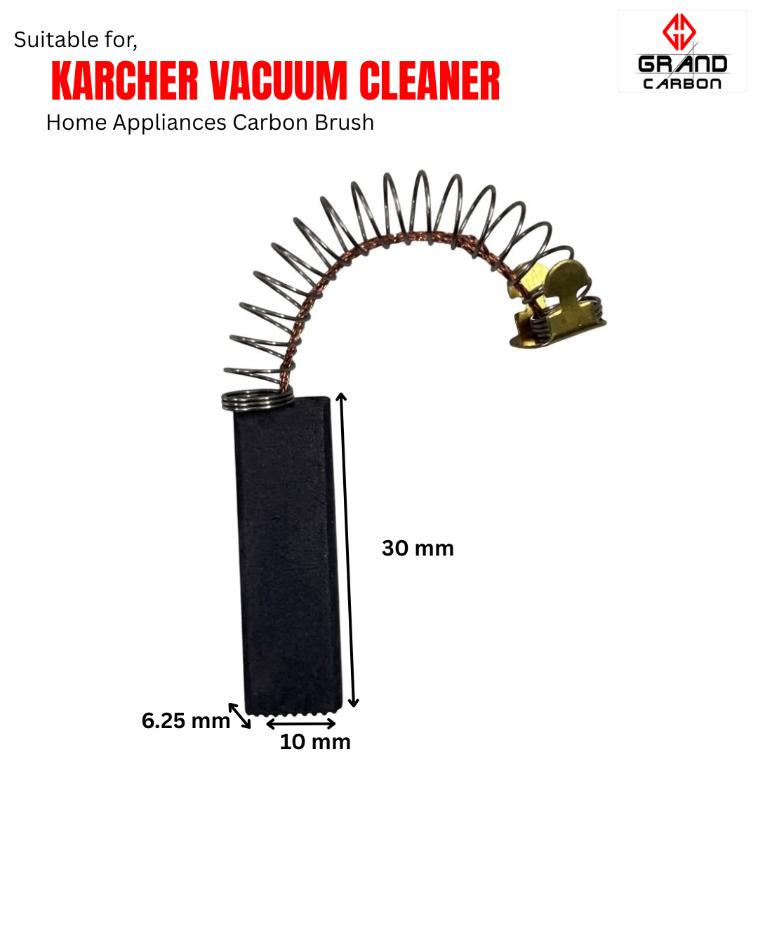 Best Quality Home Appliances Carbon Brush Suitable For Vacuum Cleaner 30x10x6.50mm