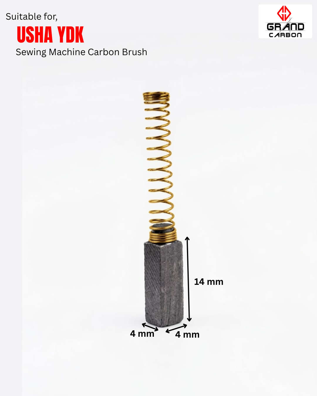 Best Quality Sewing Machine Carbon Brush Suitable For USHA YDK Size - 14x4x4MM