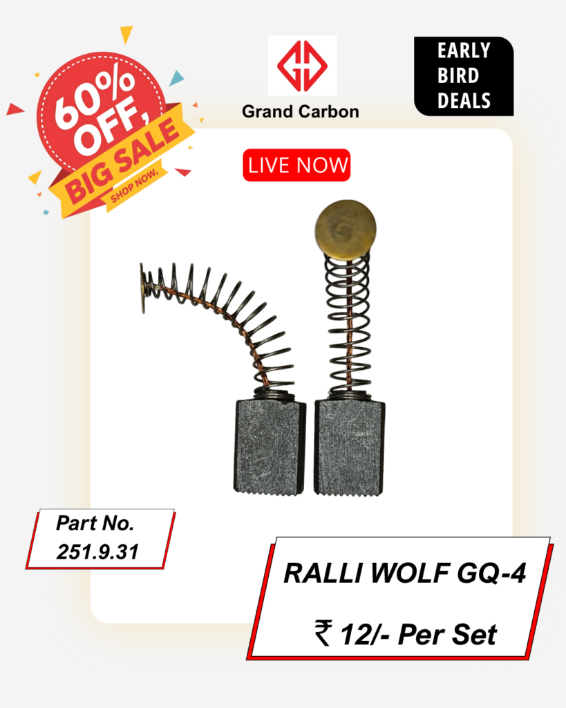 Power Tools Carbon brush suitbale for ralli wolf GQ4 , 19x12.50x6.50mm, Used For Grinder