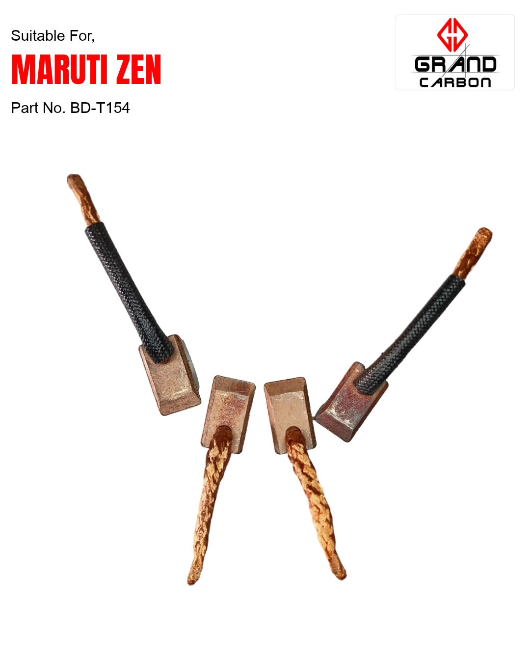 Four Wheeler Vehicle Self Starter Carbon Brush Suit For Maruti Zen, Used For Vehicle Self Starter Carbon Brush