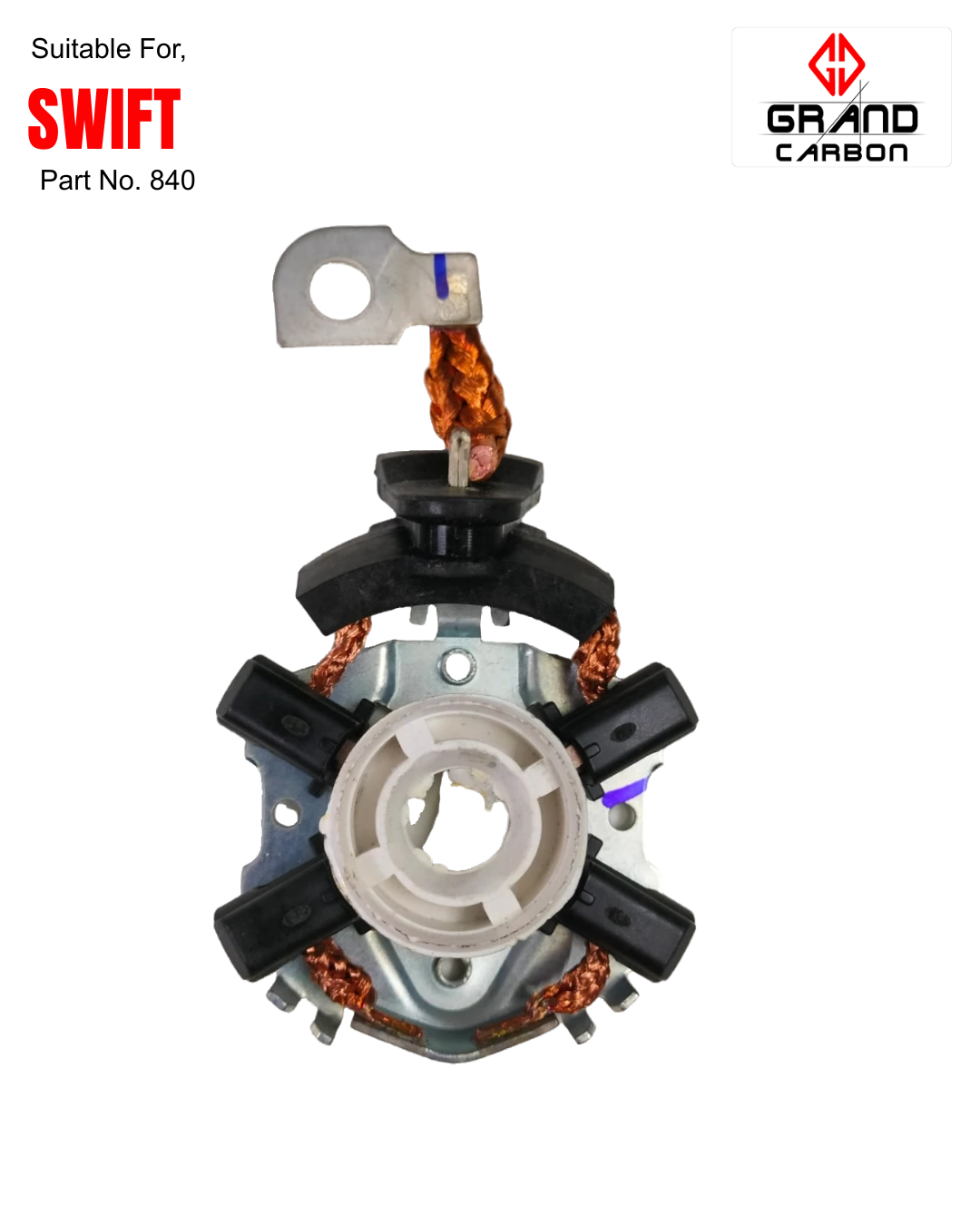 Four Wheeler Vehicle Self Starter carbon brush suitable for suit for swift part no. 840, used for vehicle self starter carbon brush
